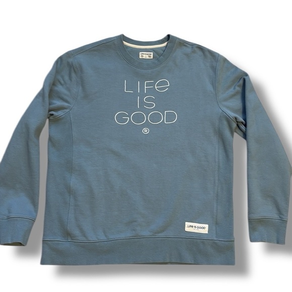Life Is Good Other - Life Is Good Men’s Sweatshirt Crew Neck Dusty Blue Size L